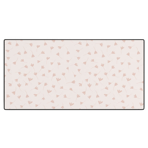Menina Lisboa Pink Three Petal Flowers Desk Mat