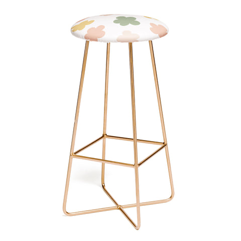 Menina Lisboa Pink Yellow Daisies Bar Stool