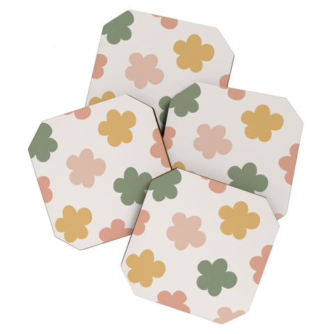 Menina Lisboa Pink Yellow Daisies Coaster Set