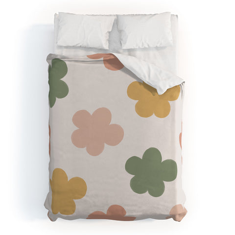 Menina Lisboa Pink Yellow Daisies Duvet Cover