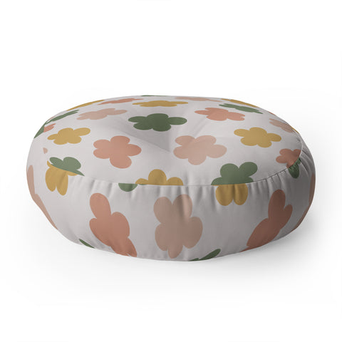 Menina Lisboa Pink Yellow Daisies Floor Pillow Round