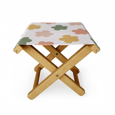 Menina Lisboa Pink Yellow Daisies Folding Stool