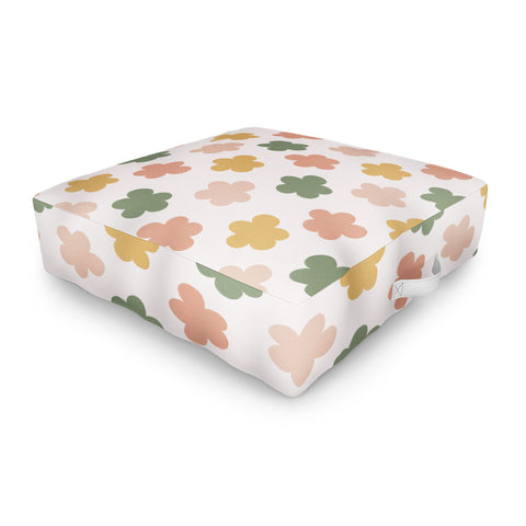 Menina Lisboa Pink Yellow Daisies Outdoor Floor Cushion