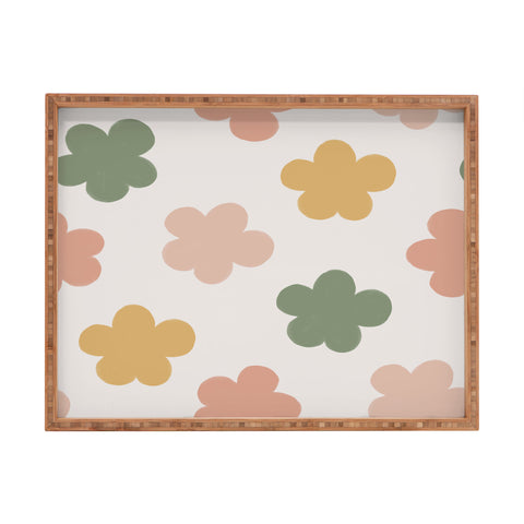 Menina Lisboa Pink Yellow Daisies Rectangular Tray