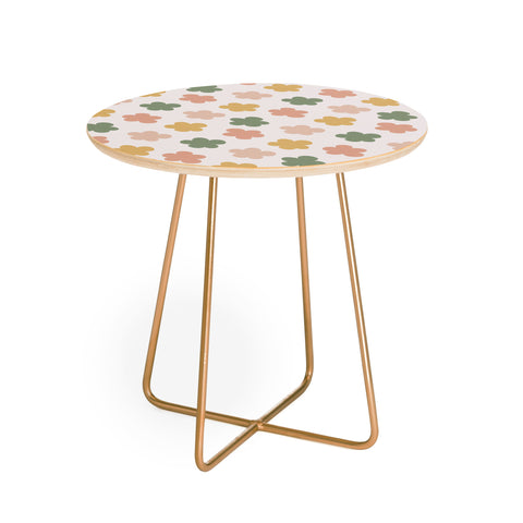 Menina Lisboa Pink Yellow Daisies Round Side Table