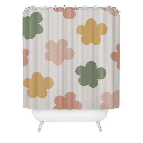 Menina Lisboa Pink Yellow Daisies Shower Curtain