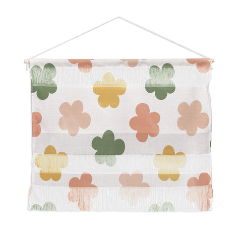 Menina Lisboa Pink Yellow Daisies Wall Hanging Landscape