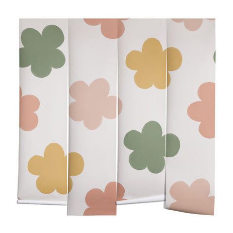 Menina Lisboa Pink Yellow Daisies Wall Mural