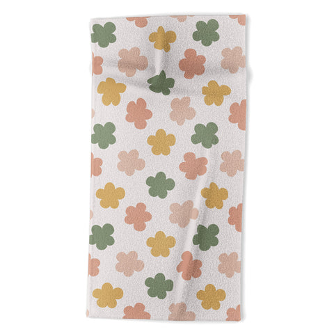 Menina Lisboa Pink Yellow Daisies Beach Towel