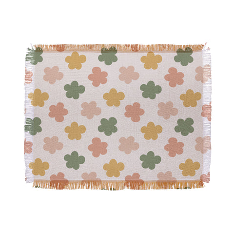 Menina Lisboa Pink Yellow Daisies Throw Blanket