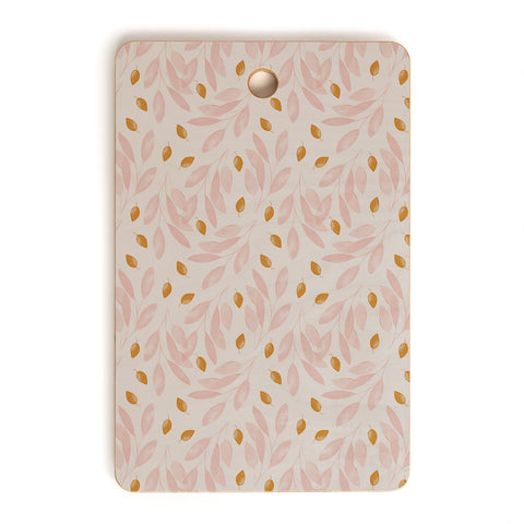Menina Lisboa Pink Yellow Leaves Cutting Board Rectangle