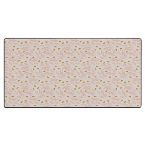 Menina Lisboa Pink Yellow Leaves Desk Mat