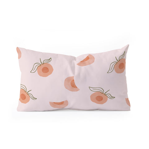 Menina Lisboa Ripe Peaches Oblong Throw Pillow