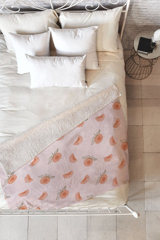 Menina Lisboa Ripe Peaches Fleece Throw Blanket