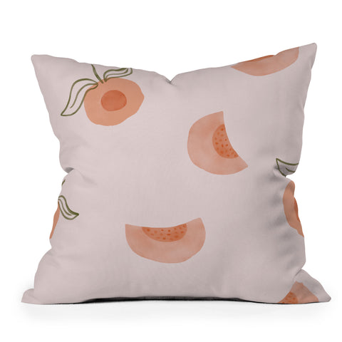 Menina Lisboa Ripe Peaches Outdoor Throw Pillow