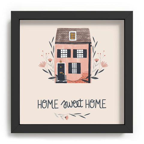 Menina Lisboa Rustic Blue Flowers Recessed Framing Square