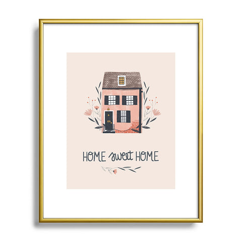 Menina Lisboa Rustic Blue Flowers Metal Framed Art Print