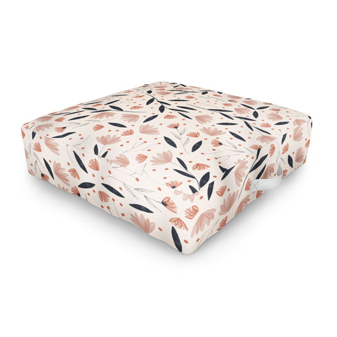 Menina Lisboa Rustic Blue Flowers Outdoor Floor Cushion