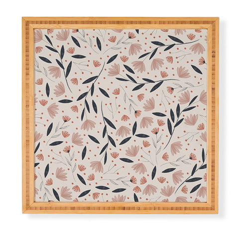 Menina Lisboa Rustic Blue Flowers Framed Wall Art