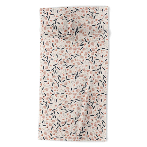 Menina Lisboa Rustic Blue Flowers Beach Towel