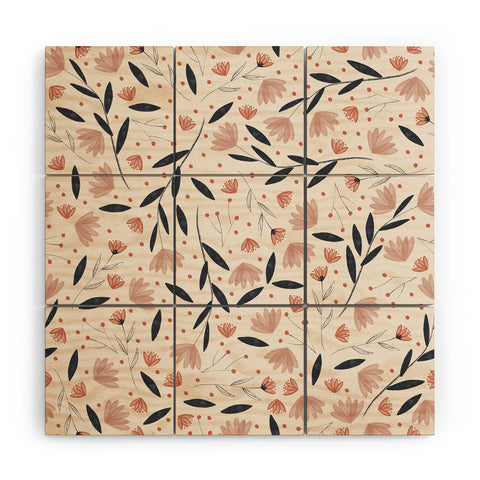 Menina Lisboa Rustic Blue Flowers Wood Wall Mural