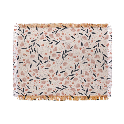 Menina Lisboa Rustic Blue Flowers Throw Blanket