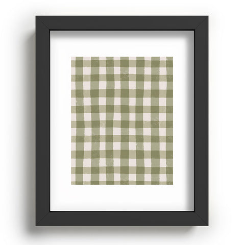 Menina Lisboa Rustic Green Plaid Recessed Framing Rectangle