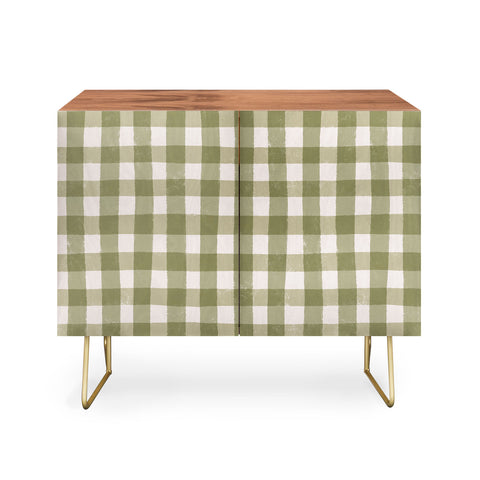 Menina Lisboa Rustic Green Plaid Credenza