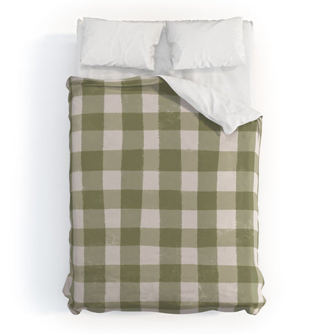 Menina Lisboa Rustic Green Plaid Duvet Cover