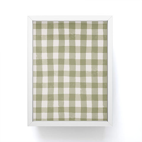 Menina Lisboa Rustic Green Plaid Framed Mini Art Print