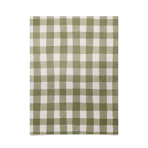 Menina Lisboa Rustic Green Plaid Poster
