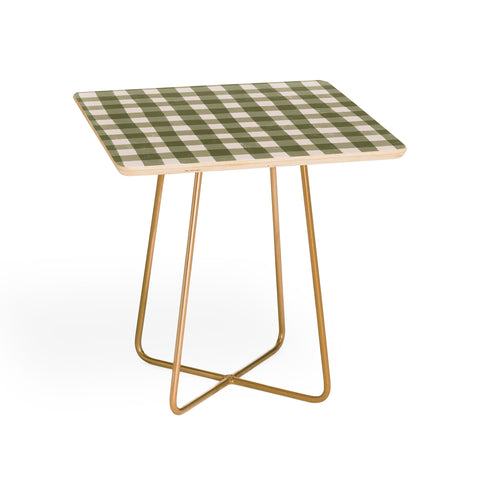 Menina Lisboa Rustic Green Plaid Side Table