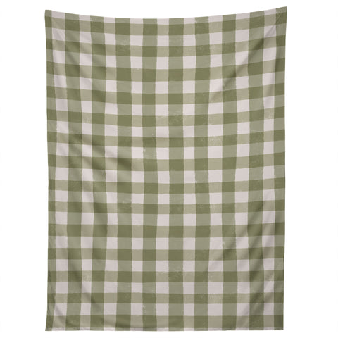 Menina Lisboa Rustic Green Plaid Tapestry
