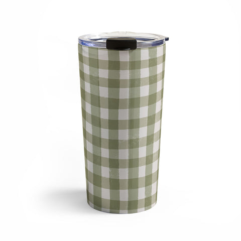 Menina Lisboa Rustic Green Plaid Travel Mug