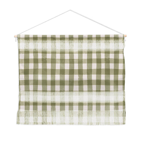 Menina Lisboa Rustic Green Plaid Wall Hanging Landscape