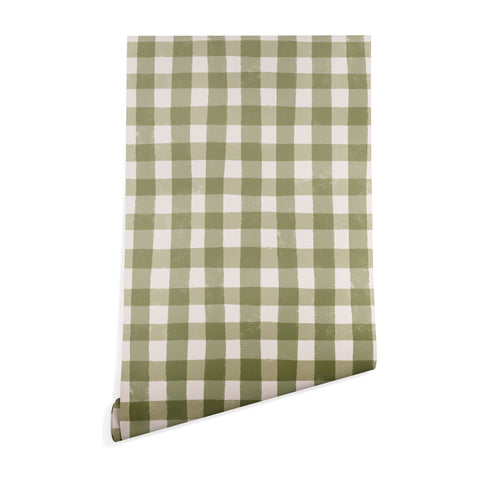 Menina Lisboa Rustic Green Plaid Wallpaper