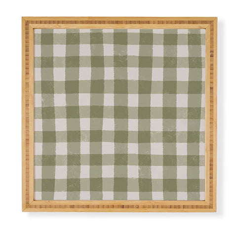 Menina Lisboa Rustic Green Plaid Framed Wall Art