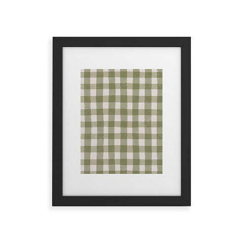 Menina Lisboa Rustic Green Plaid Framed Art Print