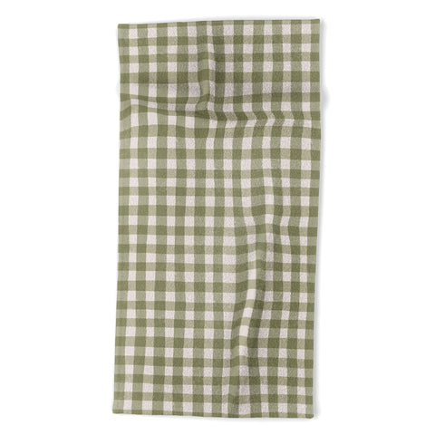 Menina Lisboa Rustic Green Plaid Beach Towel