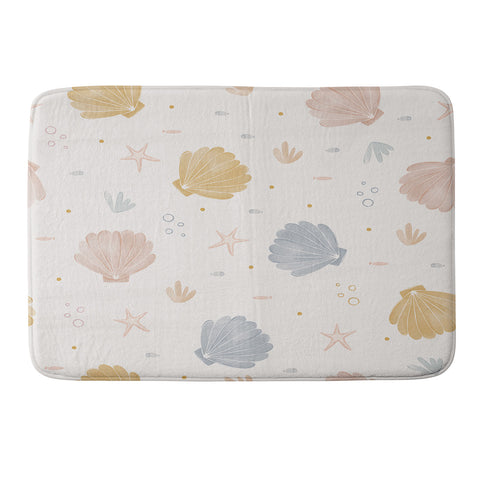 Menina Lisboa Shells and Starfish Memory Foam Bath Mat