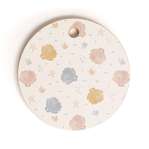 Menina Lisboa Shells and Starfish Cutting Board Round
