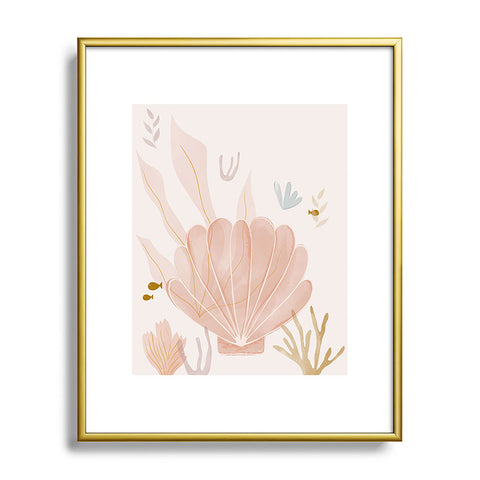 Menina Lisboa Shells and Starfish Metal Framed Art Print