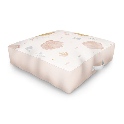 Menina Lisboa Shells and Starfish Outdoor Floor Cushion