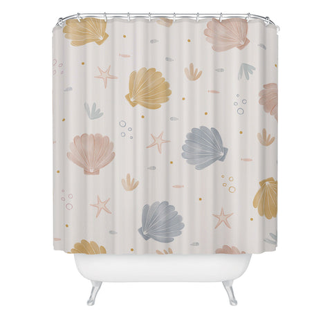 Menina Lisboa Shells and Starfish Shower Curtain