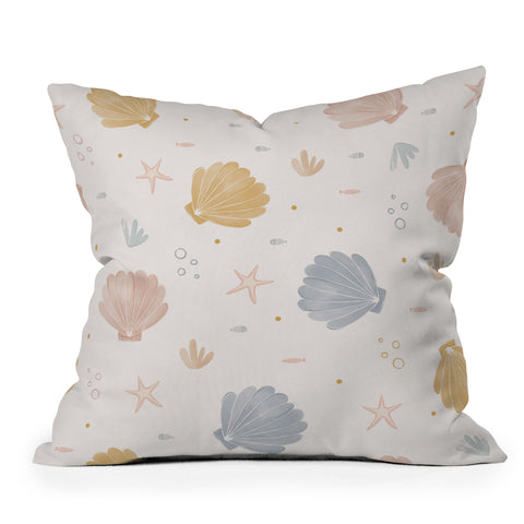 Menina Lisboa Shells and Starfish Throw Pillow