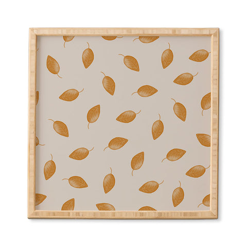 Menina Lisboa Small Yellow Leaves Framed Wall Art