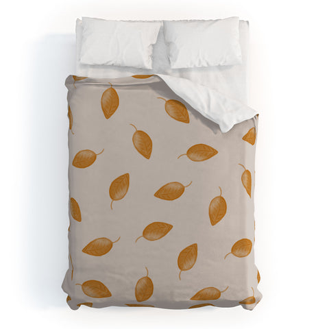 Menina Lisboa Small Yellow Leaves Duvet Cover