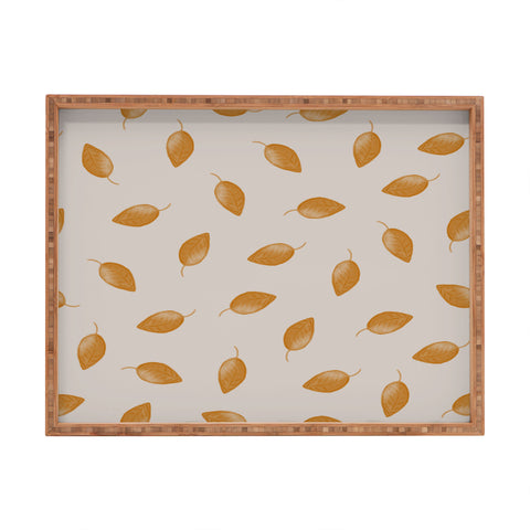 Menina Lisboa Small Yellow Leaves Rectangular Tray