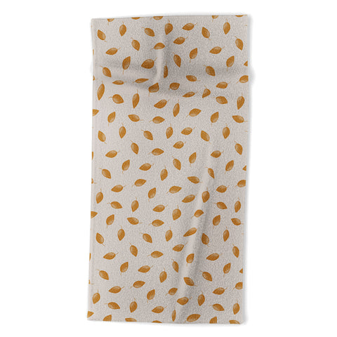 Menina Lisboa Small Yellow Leaves Beach Towel