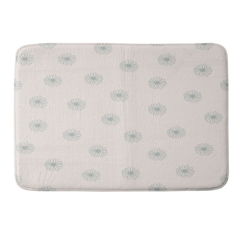 Menina Lisboa Soft Blue Daisies Memory Foam Bath Mat
